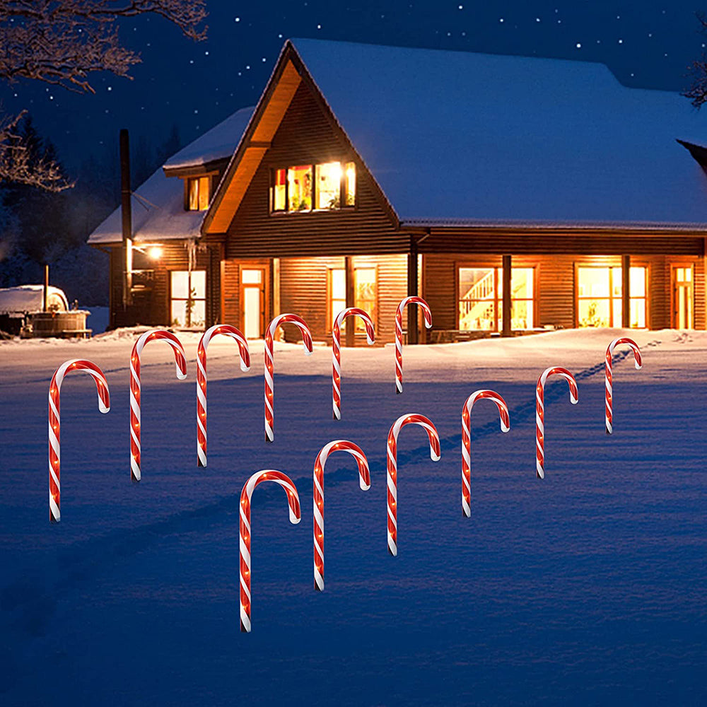 Lumières de chemin de canne à sucre de Noël