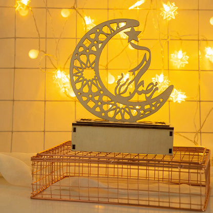 Eid Wooden LED Moon Light