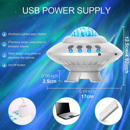 UFO  Aurora Star Projector Night Light