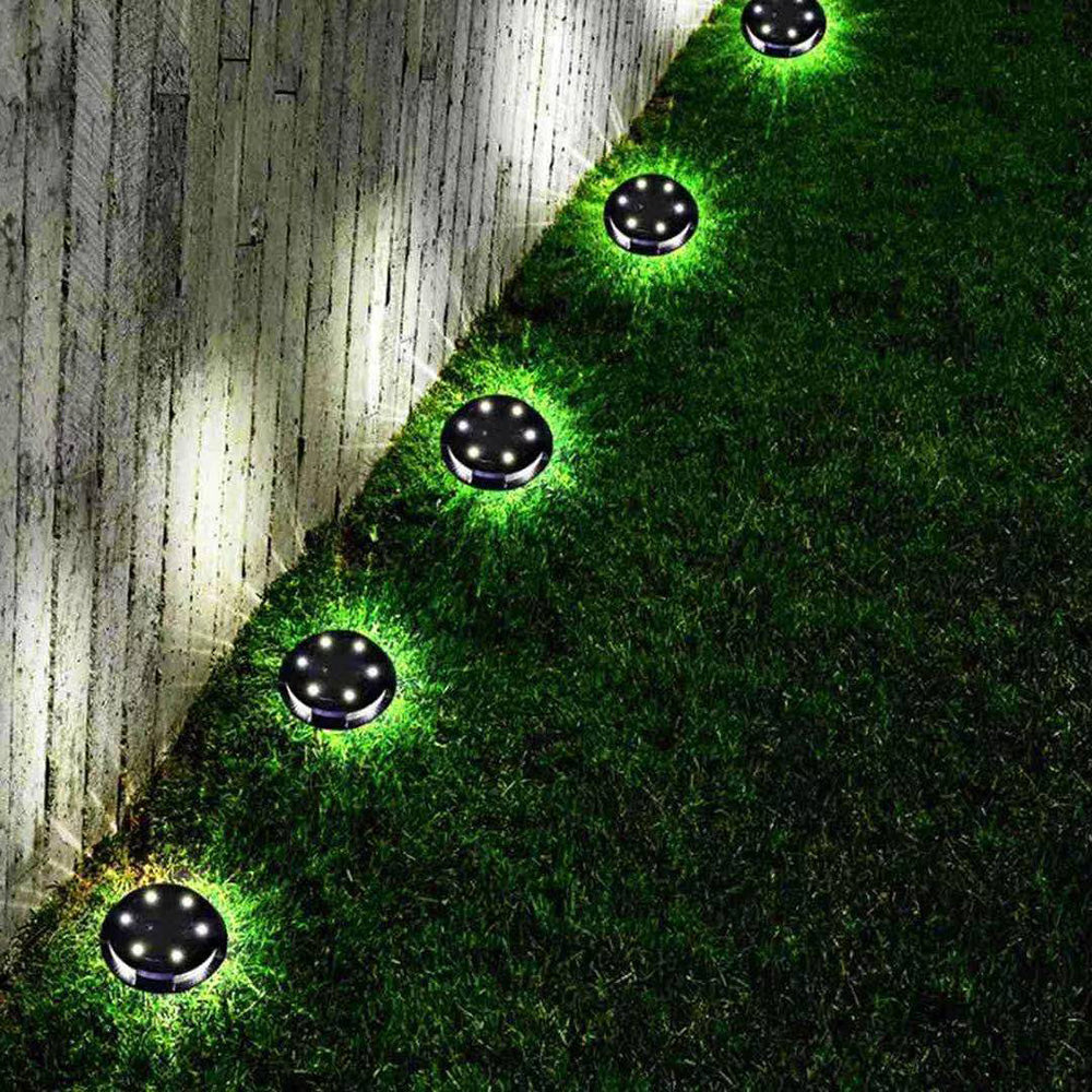 Outdoor Solar Garden 10 LED Disk Lights