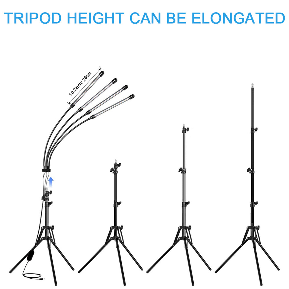 Support trépied pour éclairage de plante au sol 38-120 cm et 3 modes