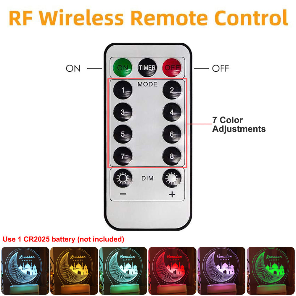 3D Illusion Ramadan Mubarak Night Lights