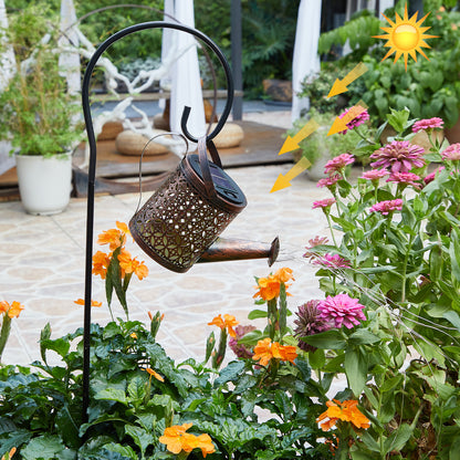 Solar-Gießkanne mit Lichtern, dekorativer Gartenstecker