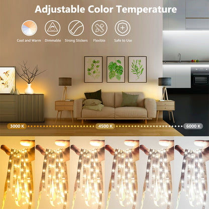 Dimmable LED Strips Light with Remote Control 3000K-6000K