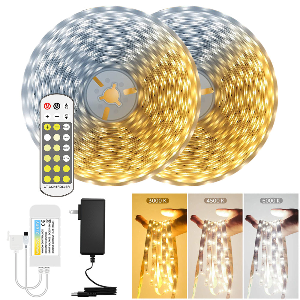 Dimmable LED Strips Light with Remote Control 3000K-6000K