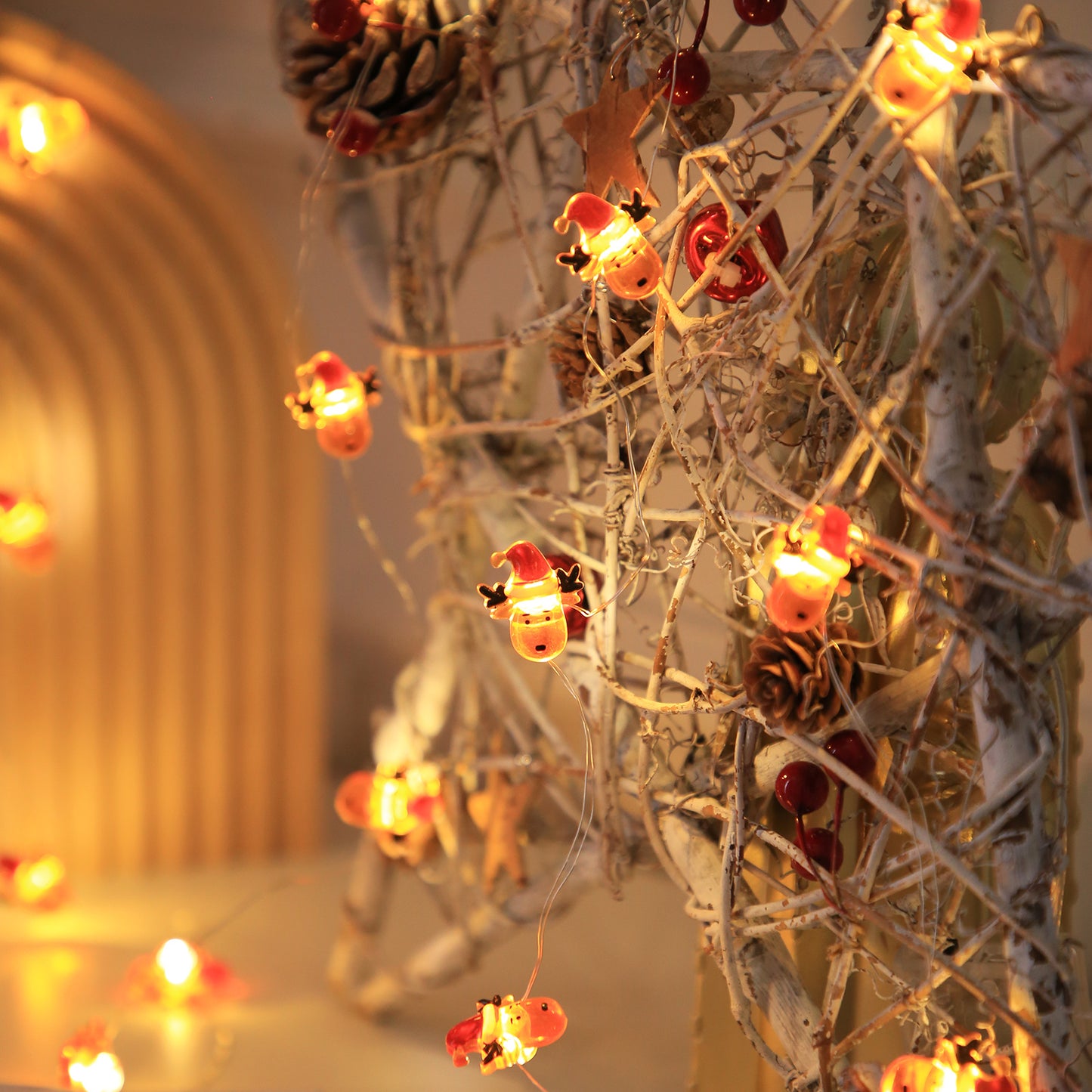 Copper Wire LED String Lights Christmas Pattern