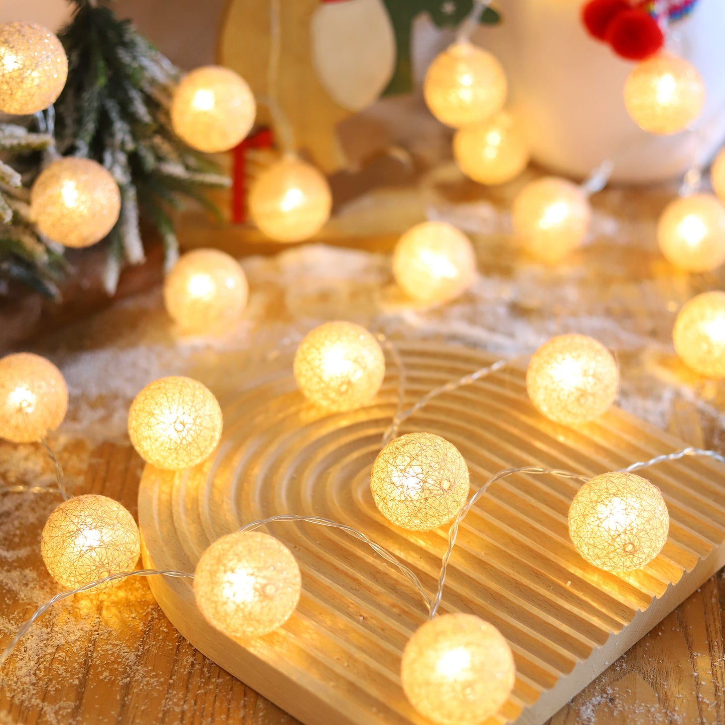 LED Cotton Balls String Light 10/20LEDs