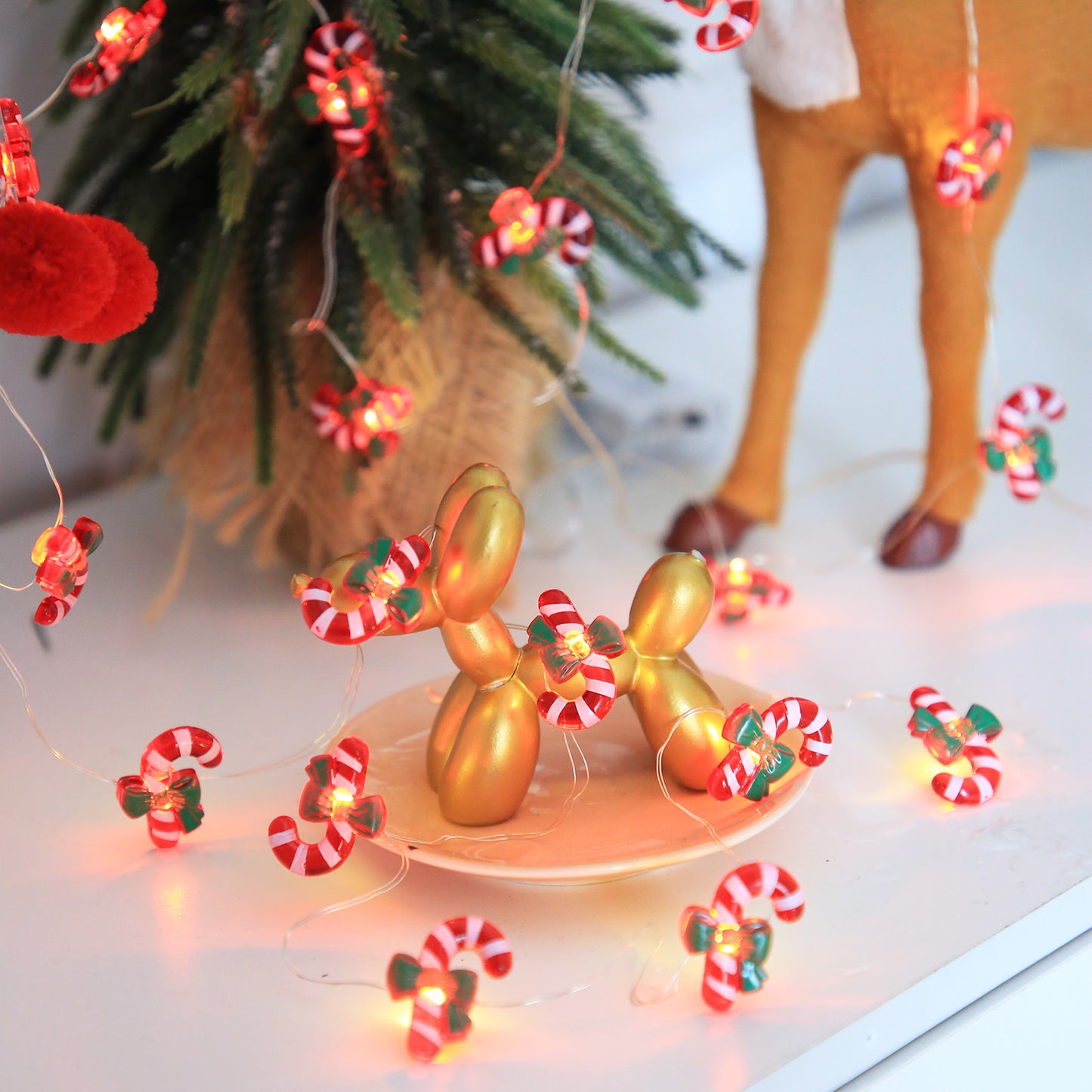 Copper Wire LED String Lights Christmas Pattern