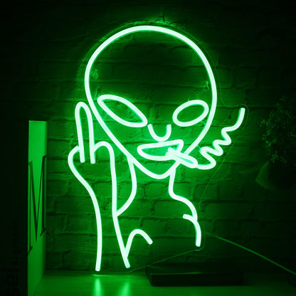 LED Green Alien Neon Signs