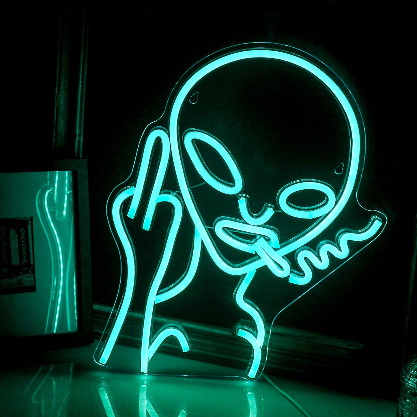 LED Green Alien Neon Signs