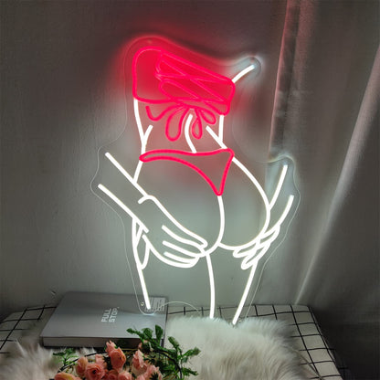 Lady Back Neon Sign - LED Wall Decor for Party and Home