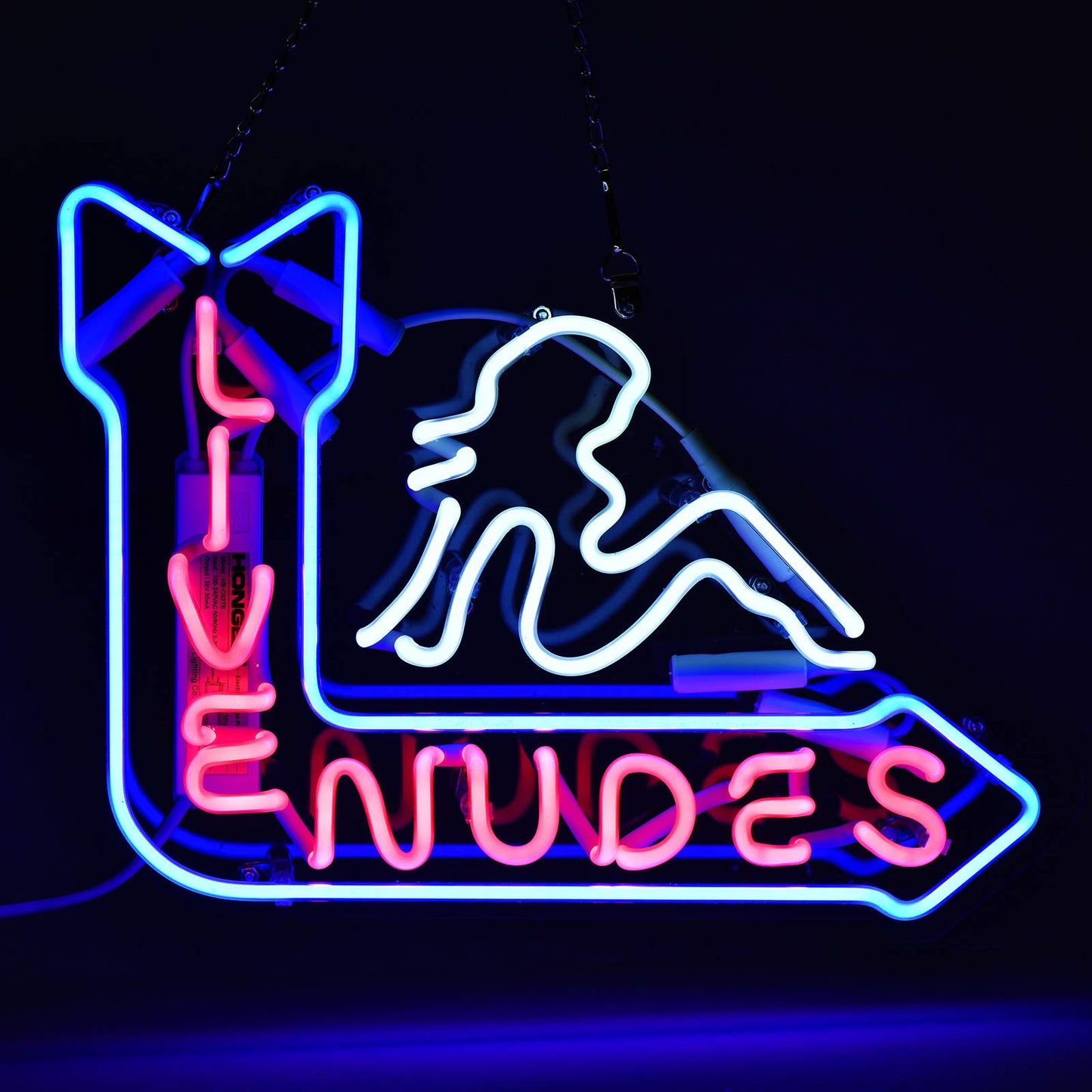 Live Nudes Neon Sign - Handmade Glass Neon Lights for Bar and Home Decor