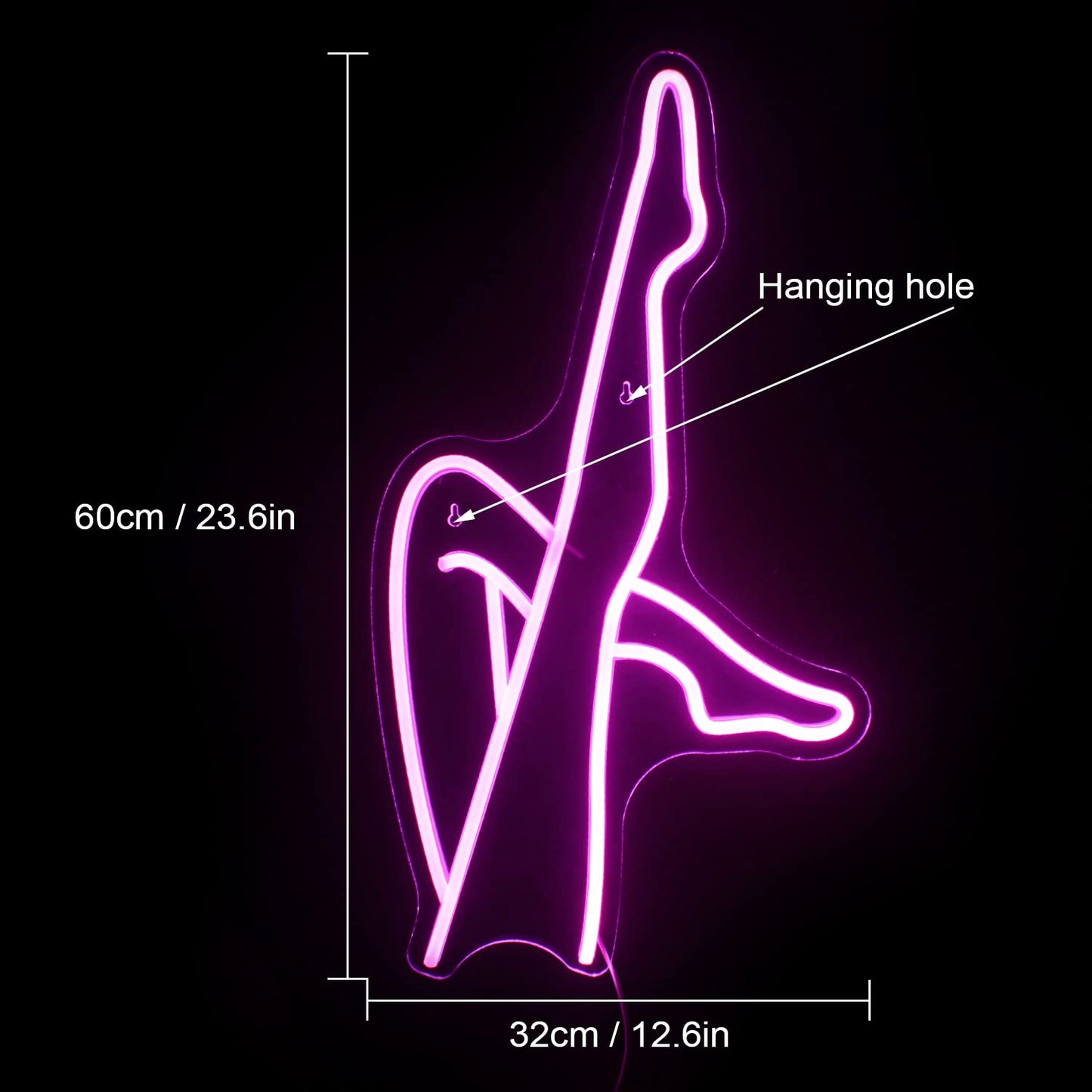 Lampe néon Sexy Leg – Panneau LED alimenté par USB pour décoration murale de chambre à coucher