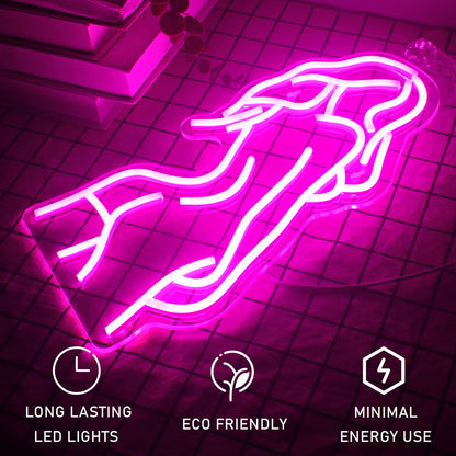 Lady Neon Sign - Pink LED Bedroom Lights for Wall Decor