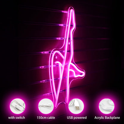 Sexy Leg Neon Light - USB Powered LED Sign for Bedroom Wall Decor