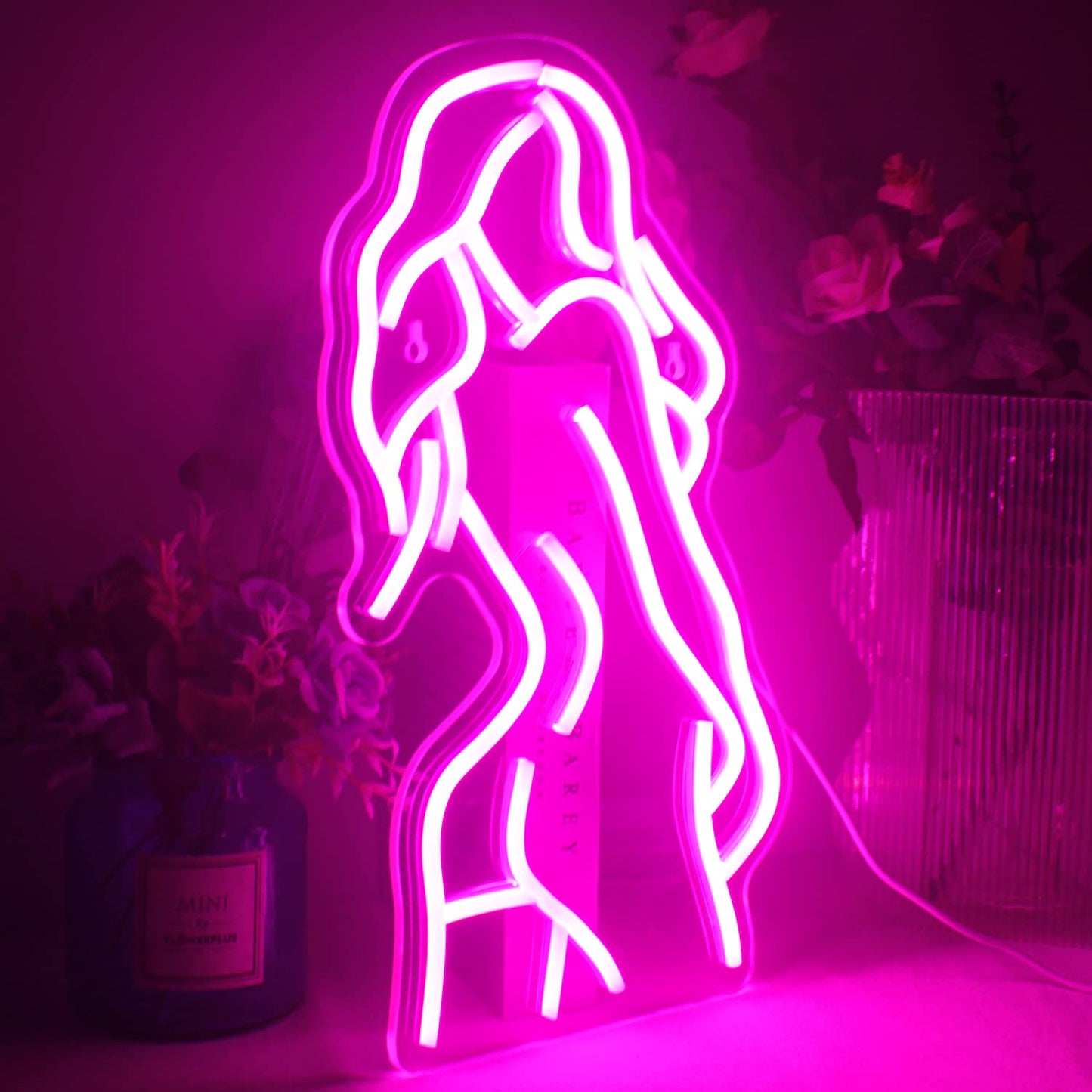 Lady Neon Sign - Pink LED Bedroom Lights for Wall Decor