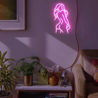 Lady Neon Sign - Pink LED Bedroom Lights for Wall Decor