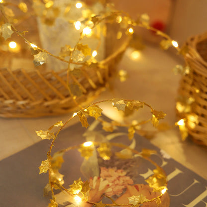 Golden Butterfly/Golden Leaves Lights String, 2M/6.5FT 20 LEDs