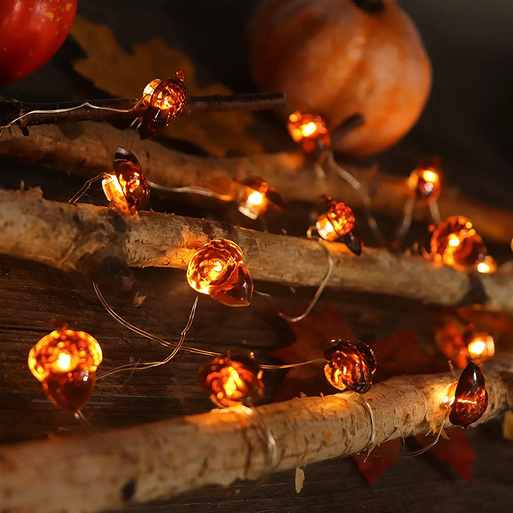 Gold Leaves String Lights, 2M/6.5FT 20 LEDs