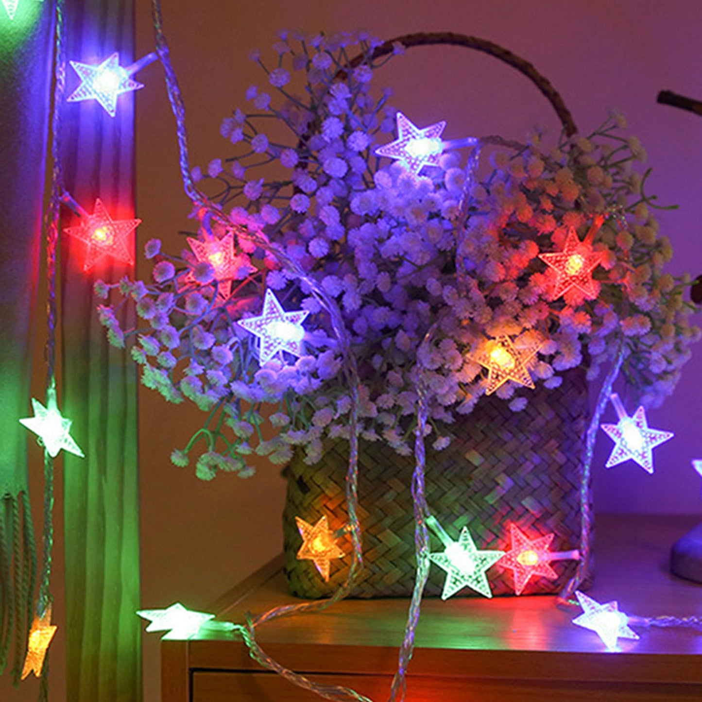 LED Star String Lights, 6M-25LEDs