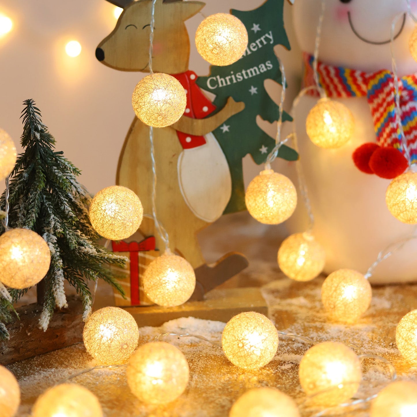 Cotton Balls Fairy String Lights 1-3M 10/20 LEDs