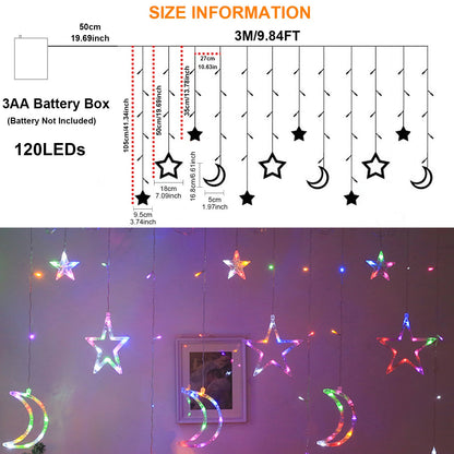 Waterproof LED Curtain Icicle String Light, 3M 120LEDs