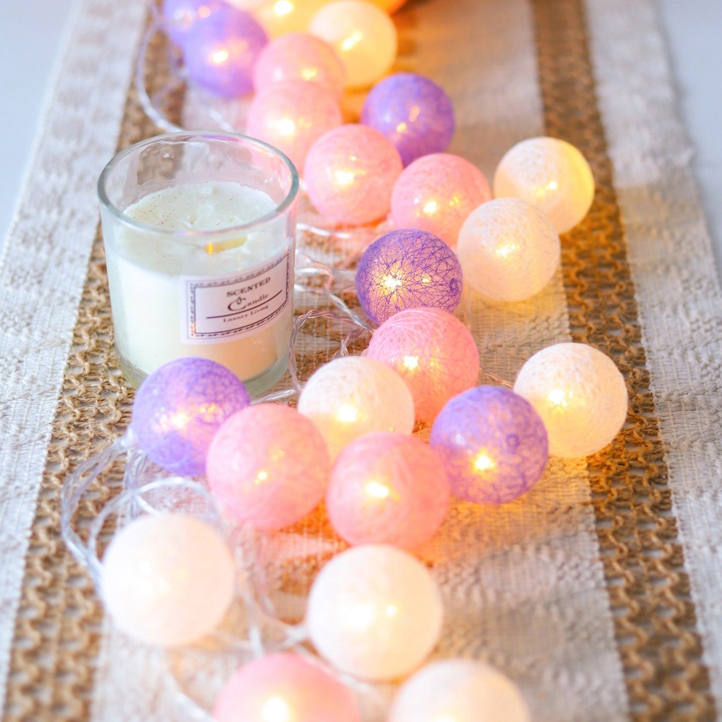 Cotton Balls Fairy String Lights 1-3M 10/20 LEDs