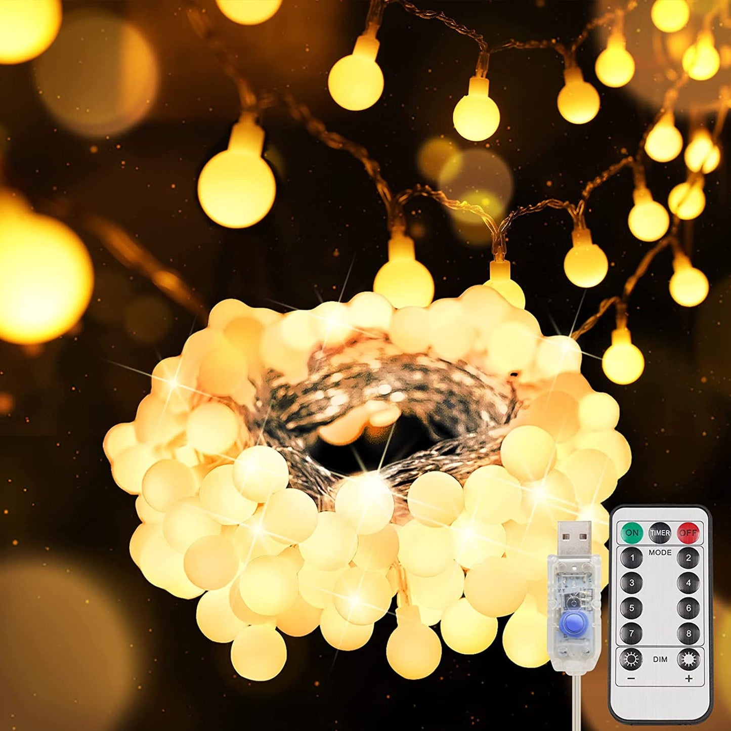 LED String Lights 8 Modes, 3M-20LED/6M-40LEDs