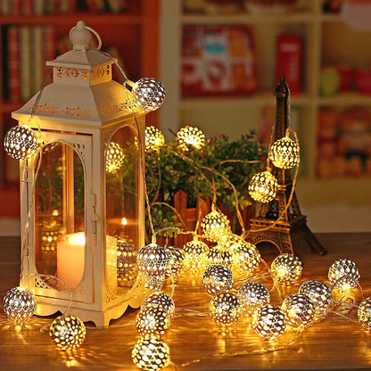 LED Moroccan Hanging String Lights, 1.5m 10LEDs/3m 20LEDs