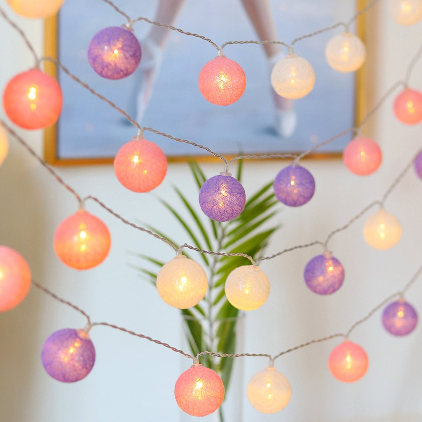 Cotton Balls Fairy String Lights 1-3M 10/20 LEDs