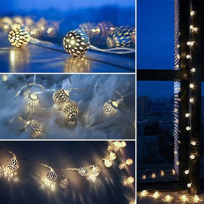 LED Moroccan Hanging String Lights, 1.5m 10LEDs/3m 20LEDs