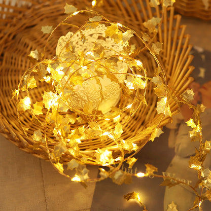 Golden Butterfly/Golden Leaves Lights String, 2M/6.5FT 20 LEDs