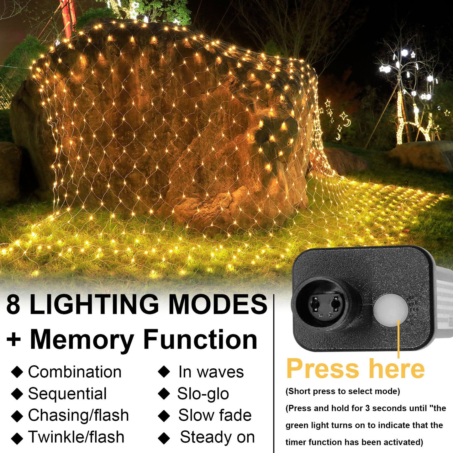 Waterproof Low Voltage Power Saving LED Net Light, 2x3M/4x6M