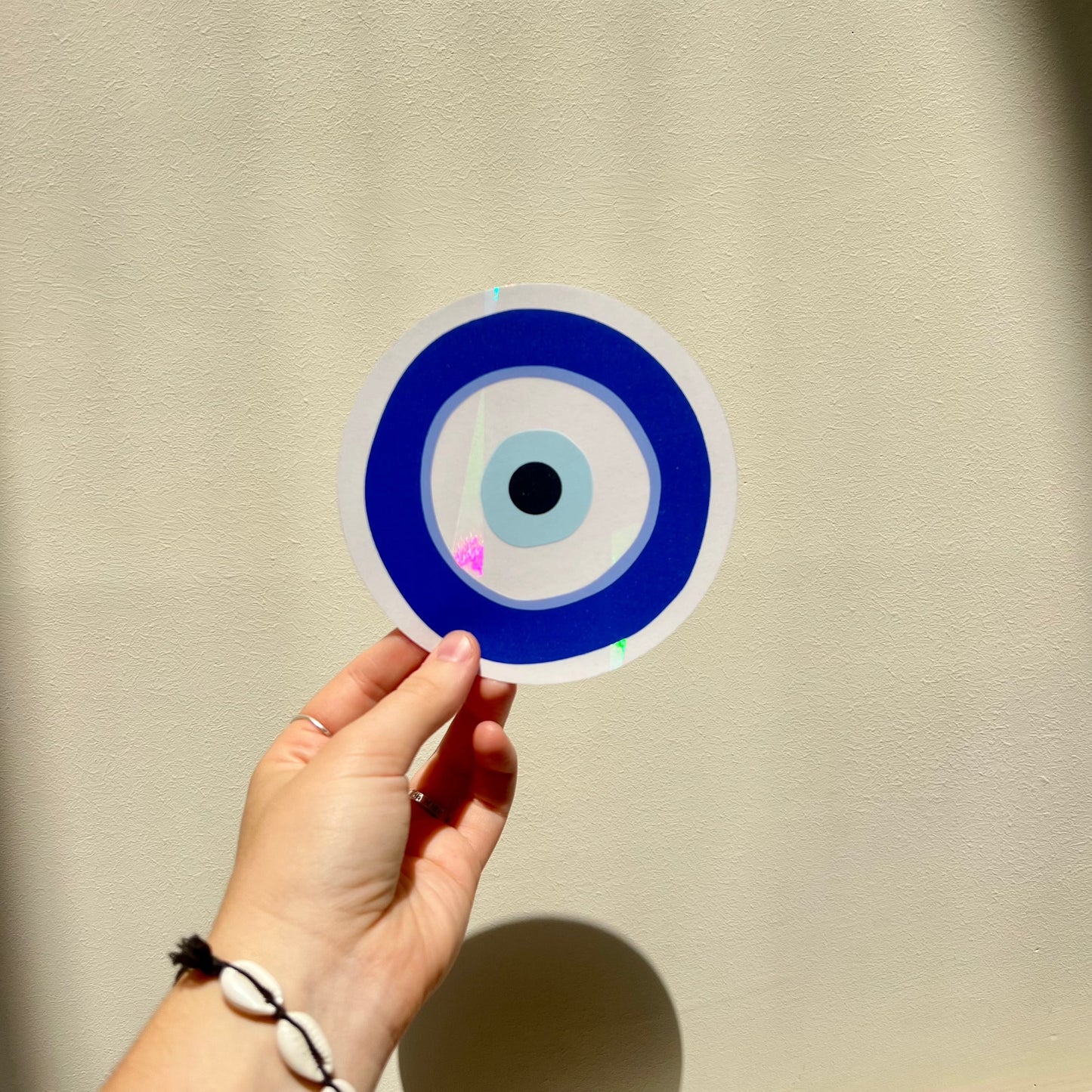 Atrapasueños con protección contra el mal de ojo azul Pegatina