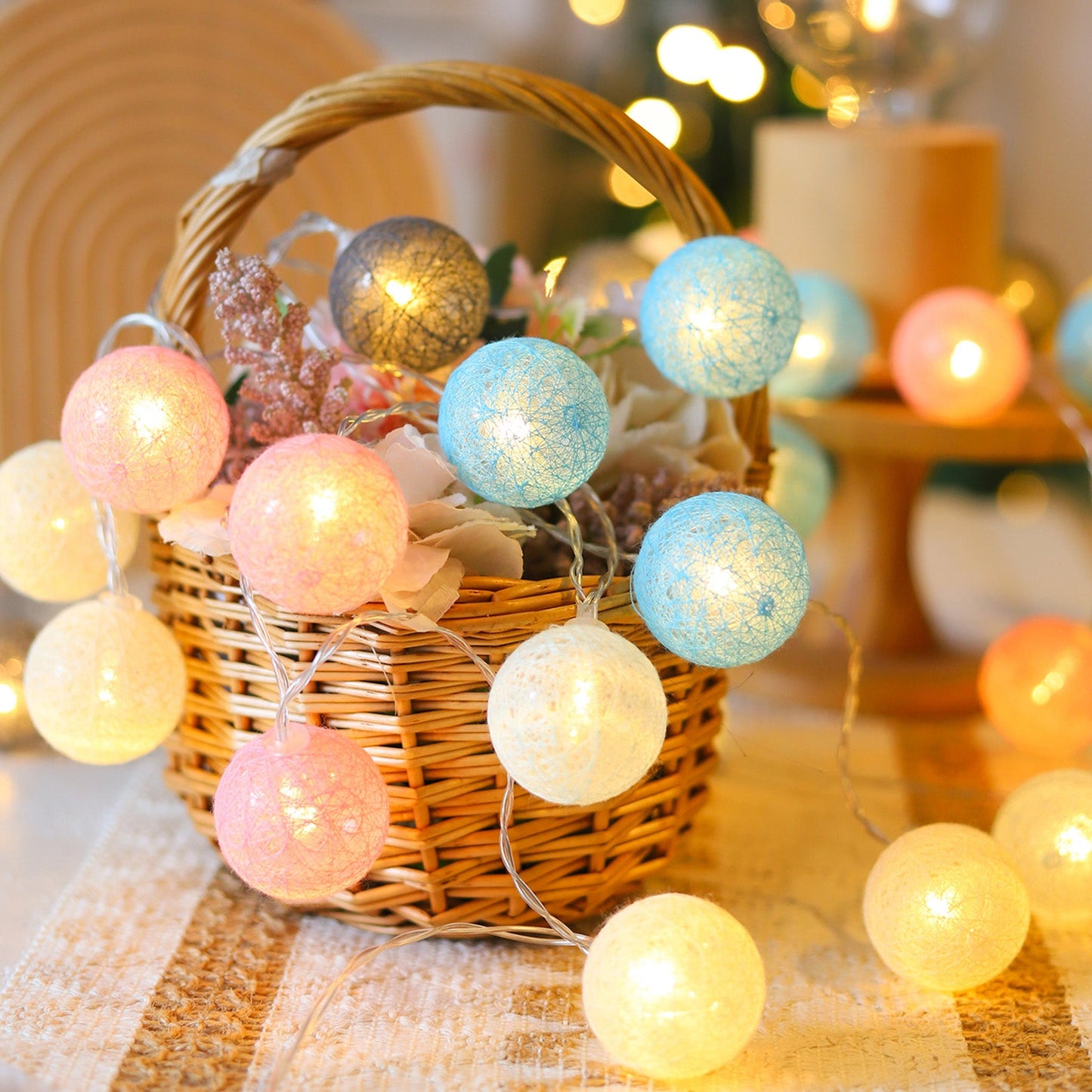 Guirlande Lumineuse Boules de Coton 1-3M 10/20 LED