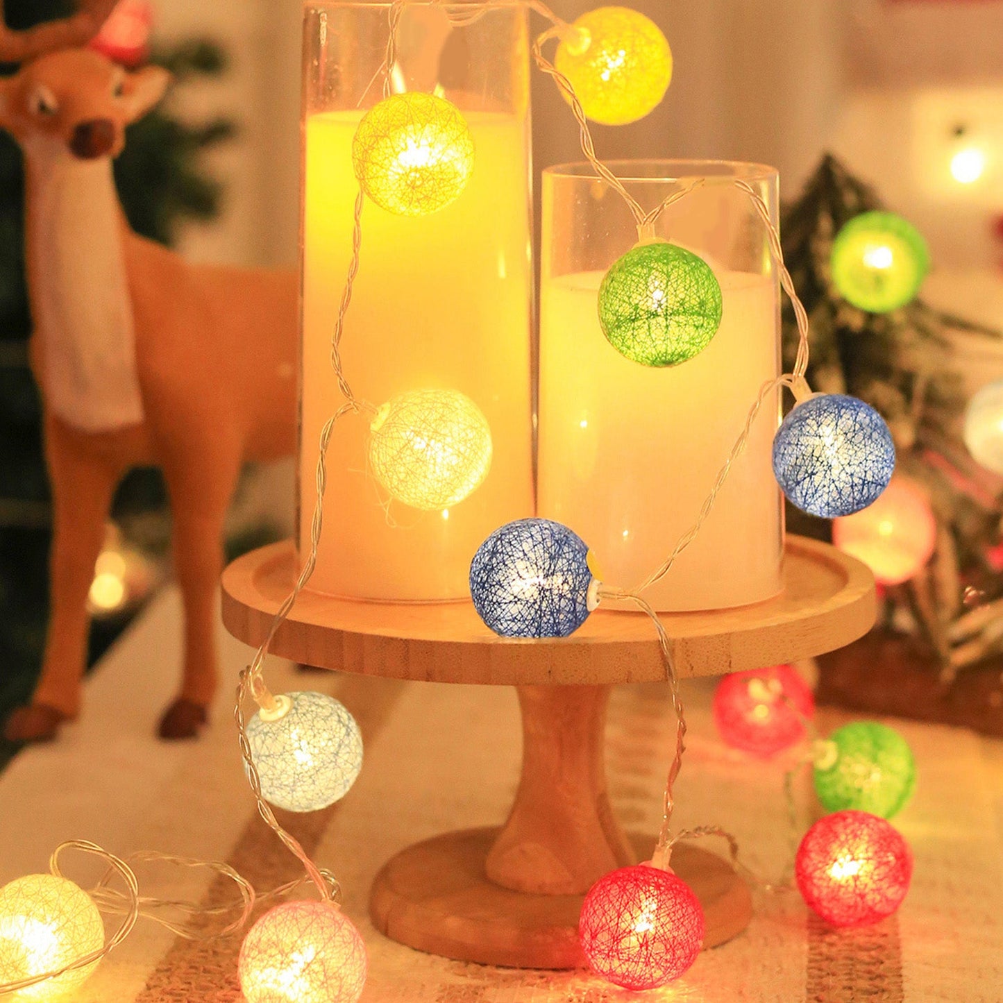 Cotton Balls Fairy String Lights 1-3M 10/20 LEDs